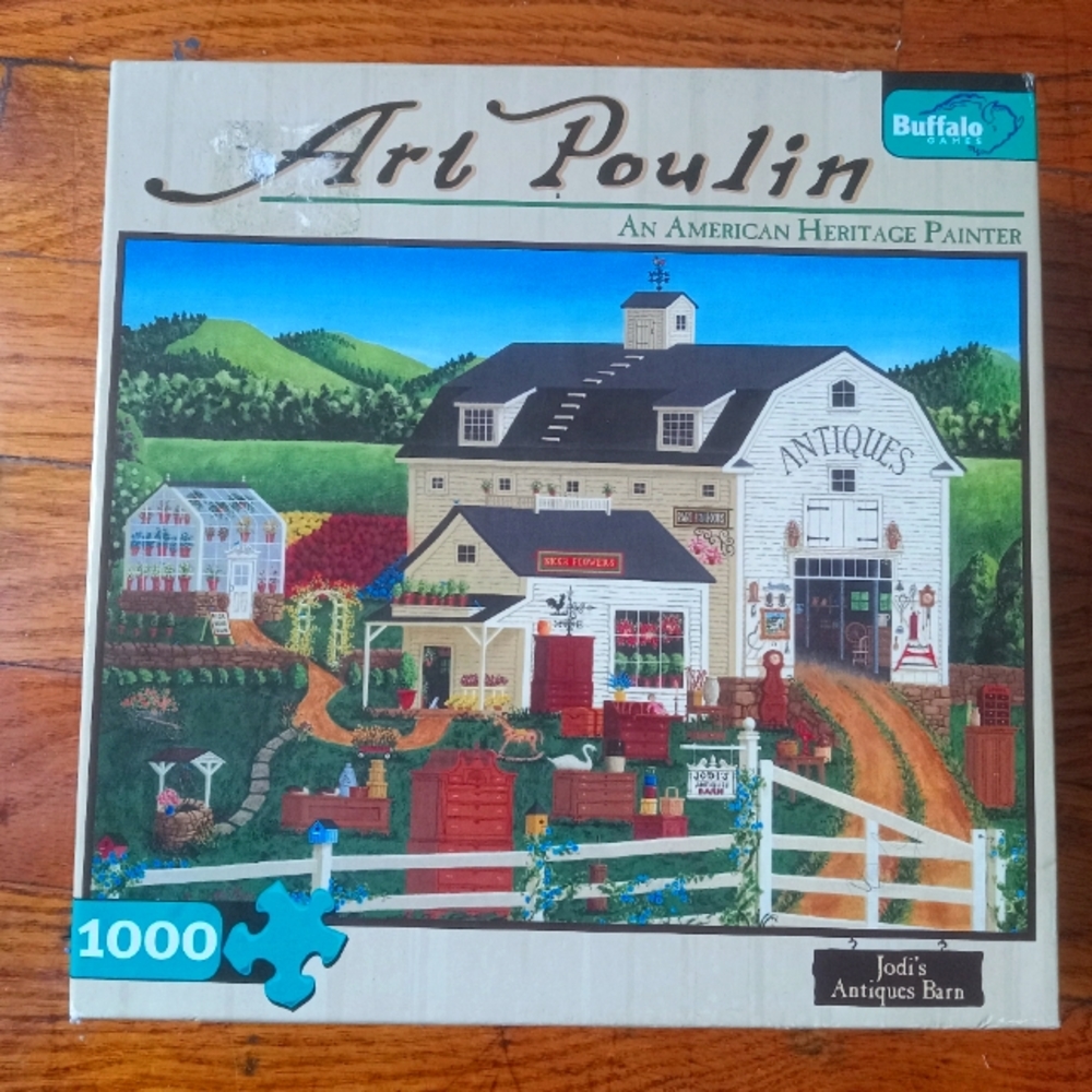 Buffalo Games Art Poulin  " Jodi's Antiques Barn " 1000 Piece Jigsaw Puzzle